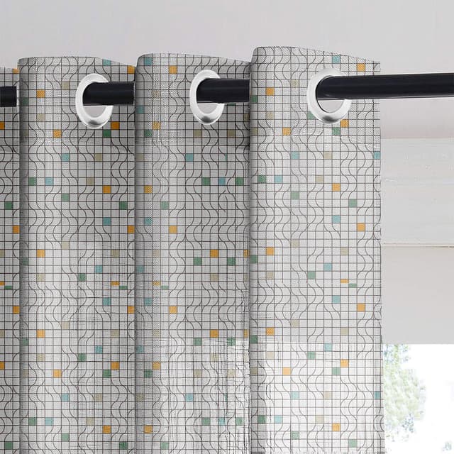 Mint Mosaic Sheer Curtain