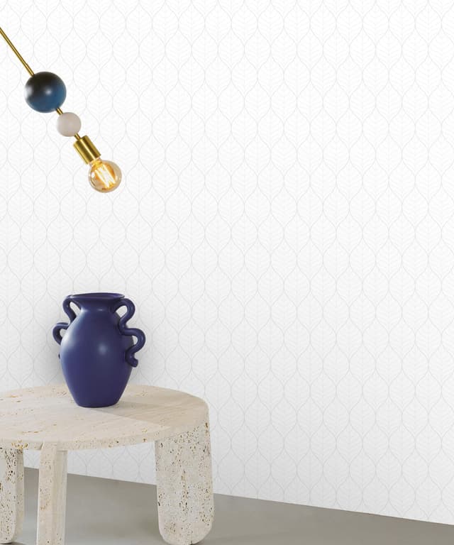 Soft Ivory Leaf Harmony Wallpaper