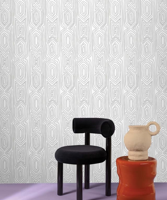 Charcoal Woodgrain Flow Wallpaper