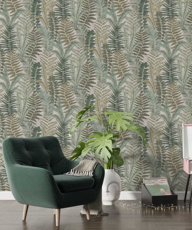 Soft Sage Fern Wallpaper