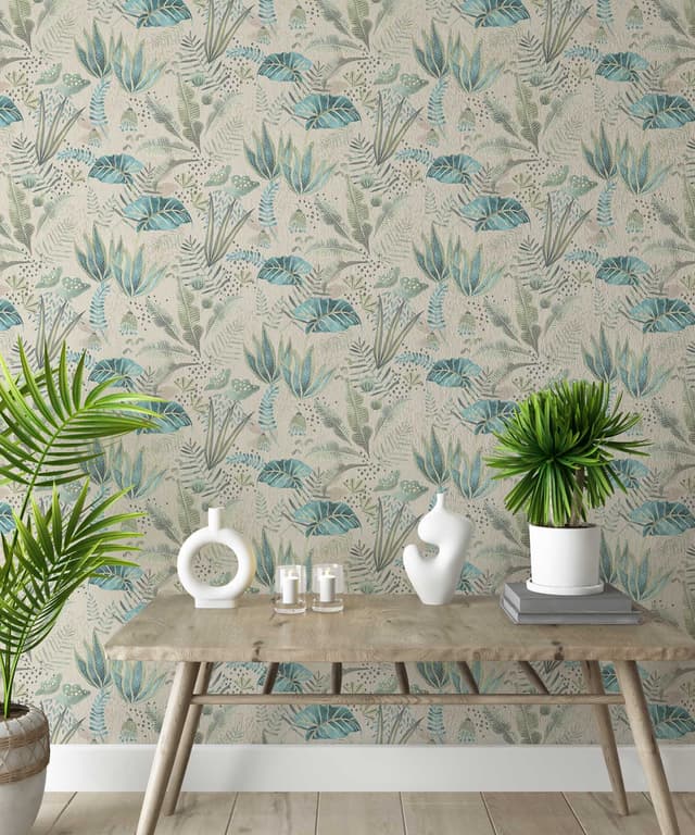 Soft Sand Botanical Wallpaper