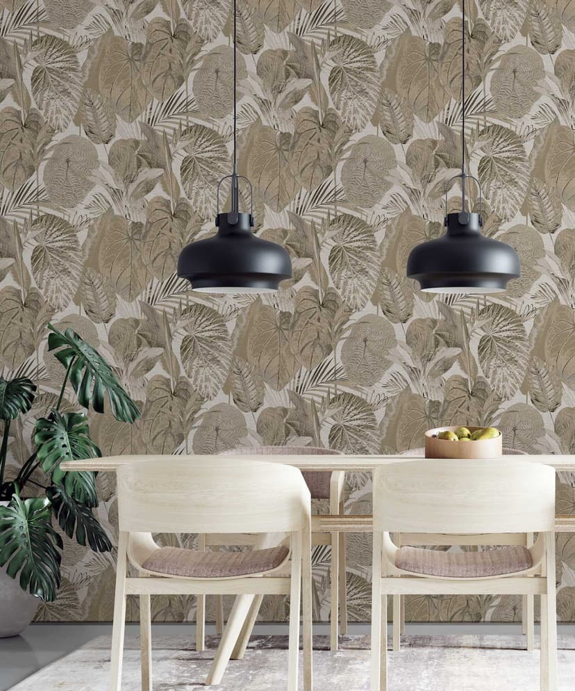 Earthy Foliage Botanical Wallpaper