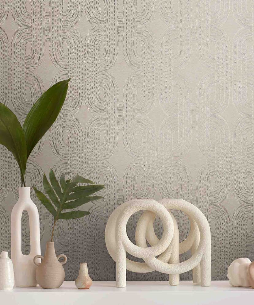Beige Arc Texture Wallpaper