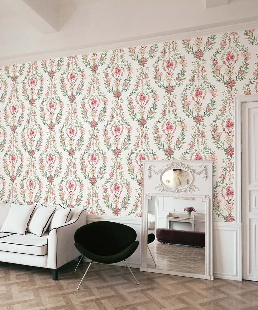 Pink Floral Vine Wallpaper