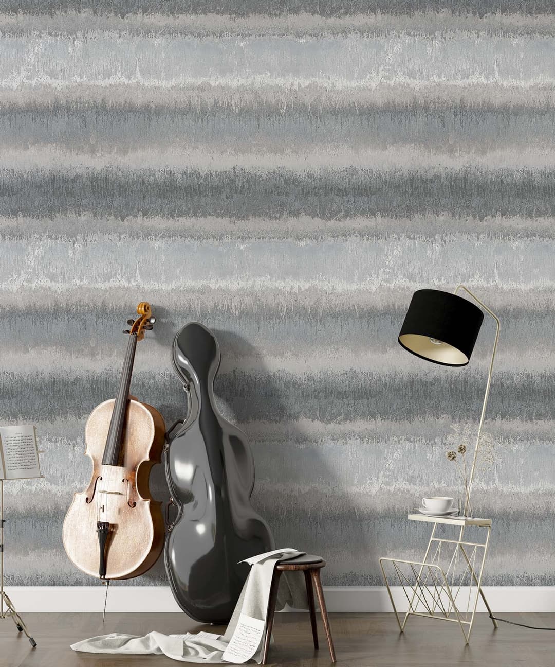 Cool Water Stripes Wallpaper