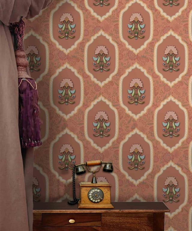Terracotta Rose Verse Wallpaper