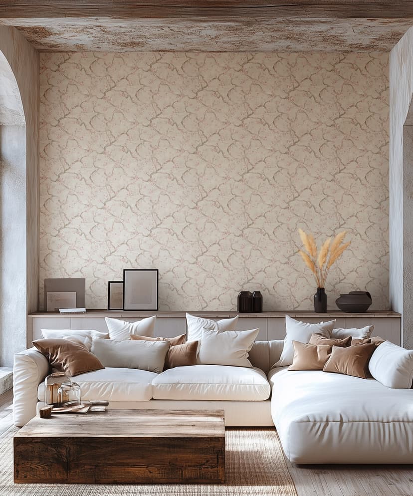 Blush Bloom White Wallpaper