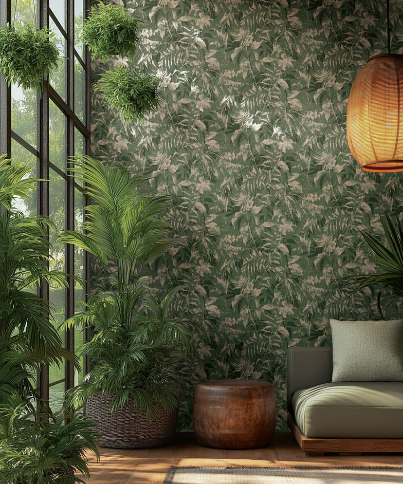 Jungle Fern Green Wallpaper