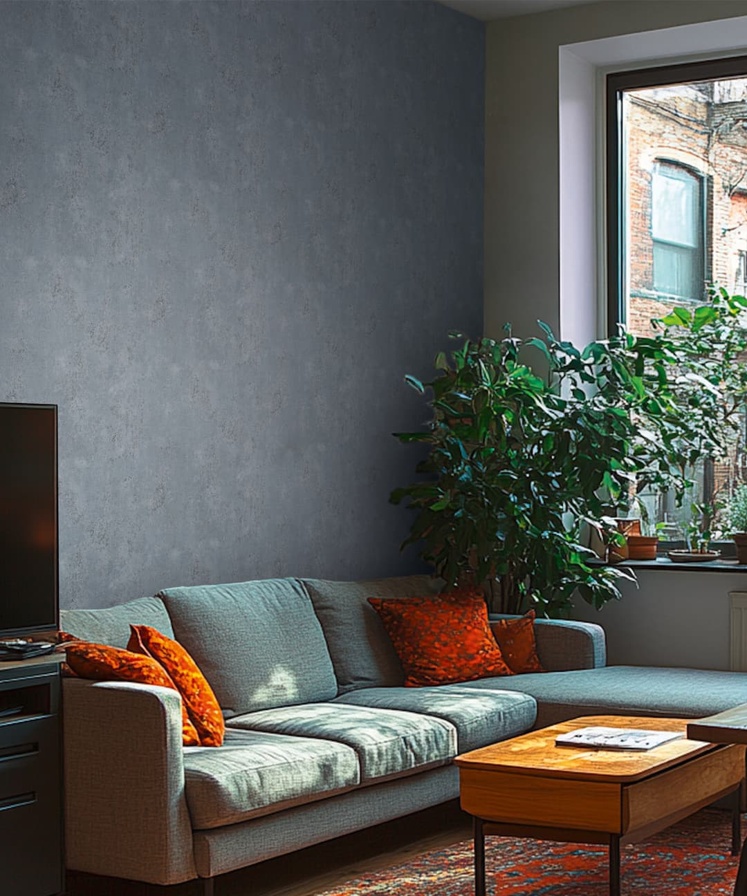 Dusty Blue Patina Wallpaper