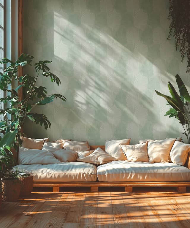 Mint Palm Leaf Wallpaper