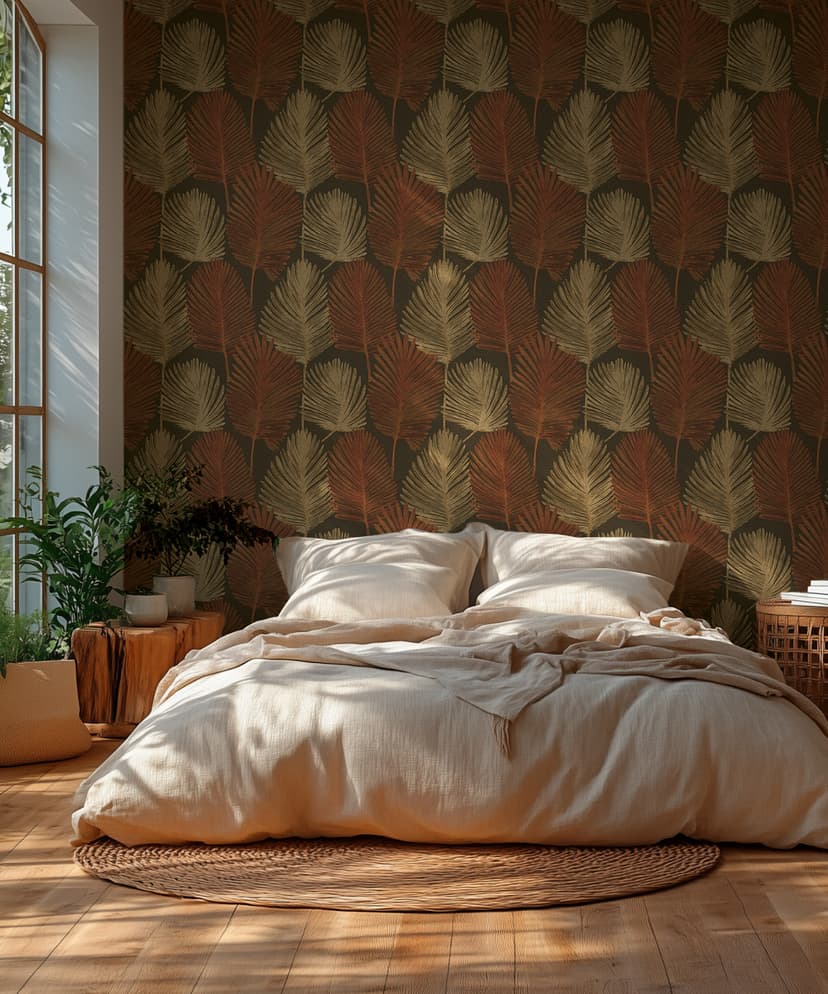 Rusty Palm Leaf Wallpaper