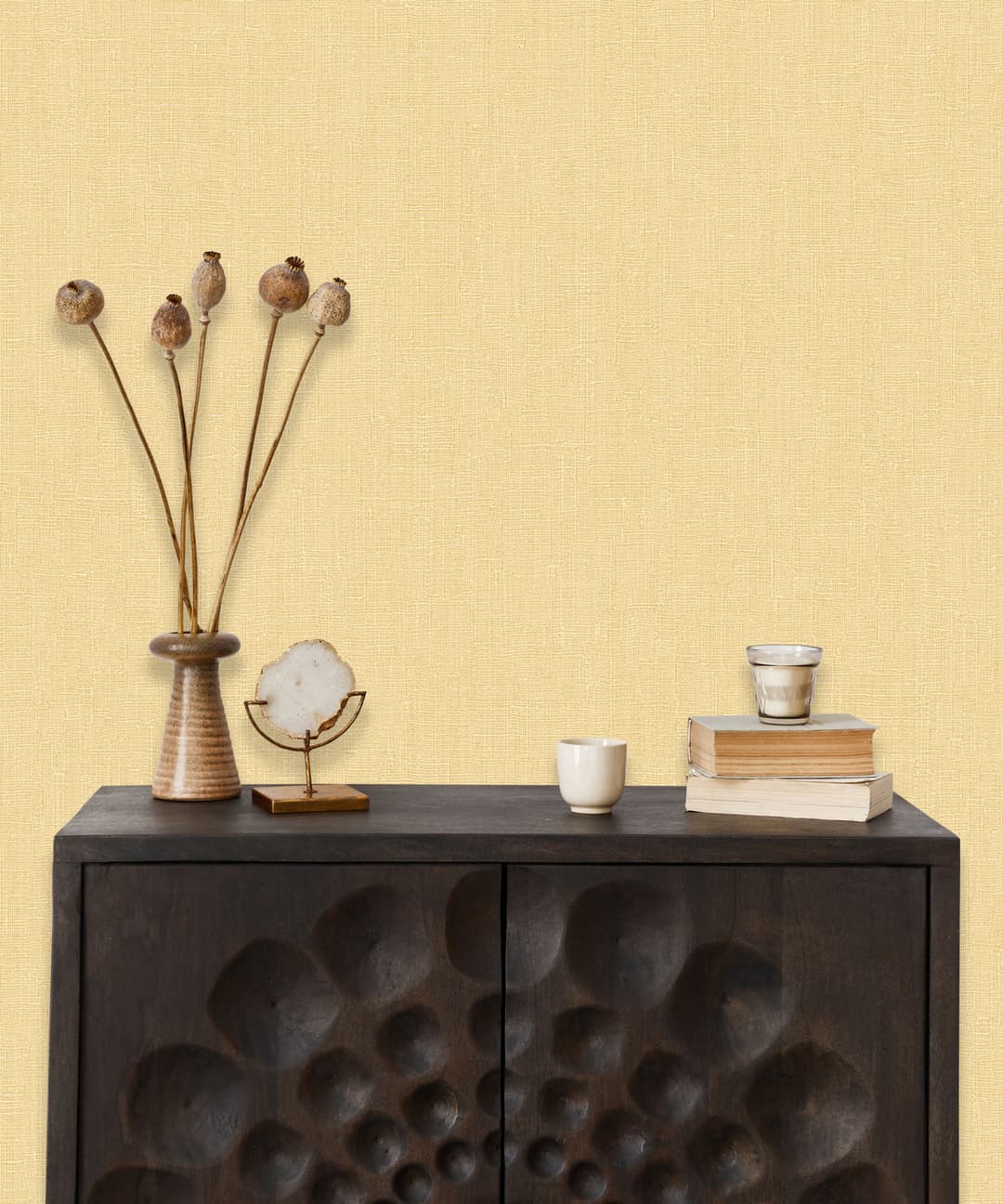 Woven Mustard Texture Wallpaper