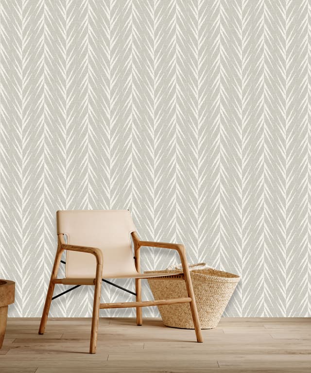 Zig Leaf Sage Green Wallpaper