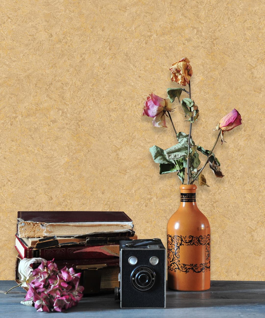 Plaster Gold Texture Wallpaper
