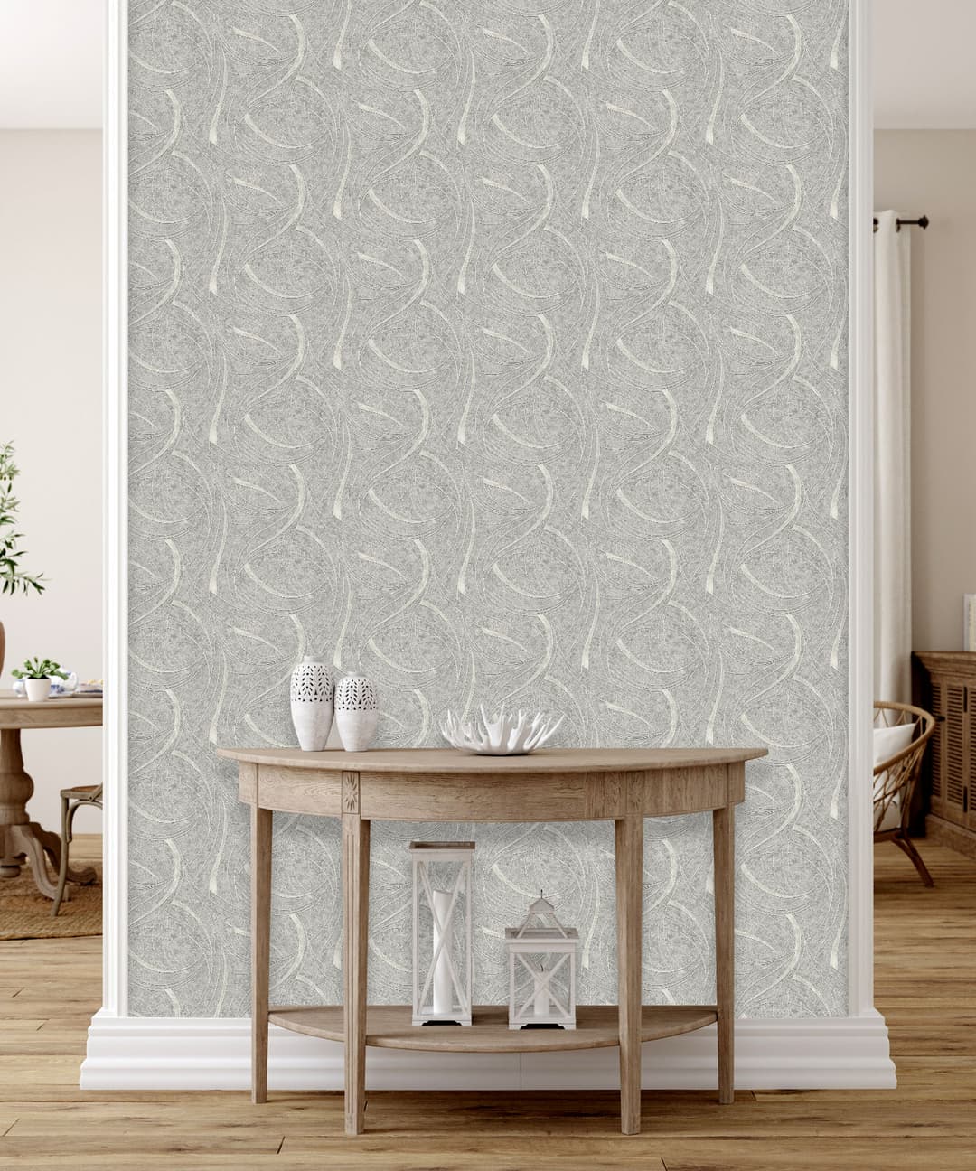 Curve Texture Grey Wallpaper