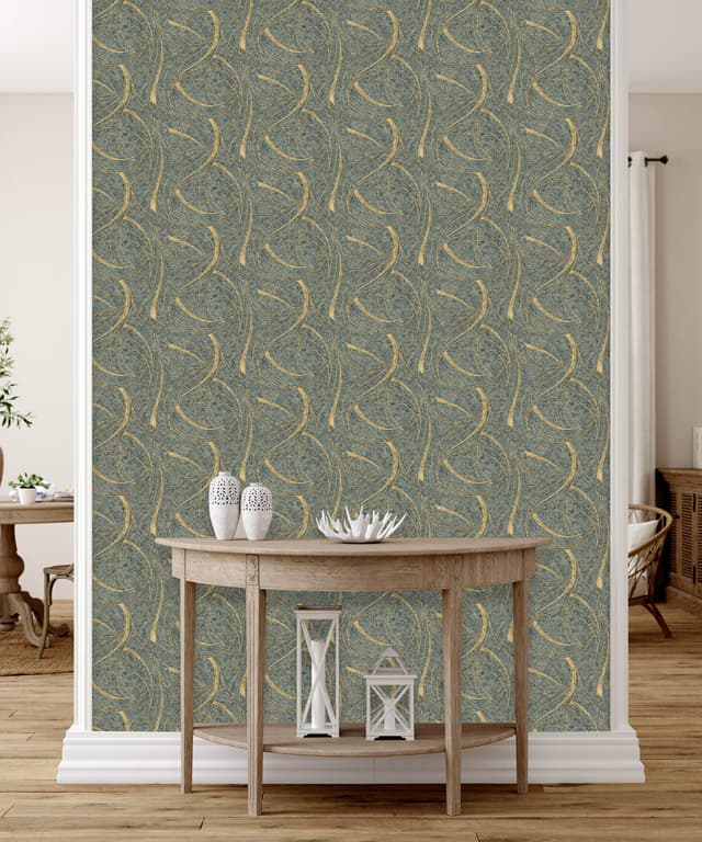 Curve Texture Green Wallpaper