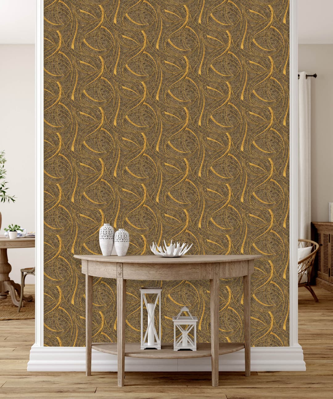 Curve Texture Brown Wallpaper