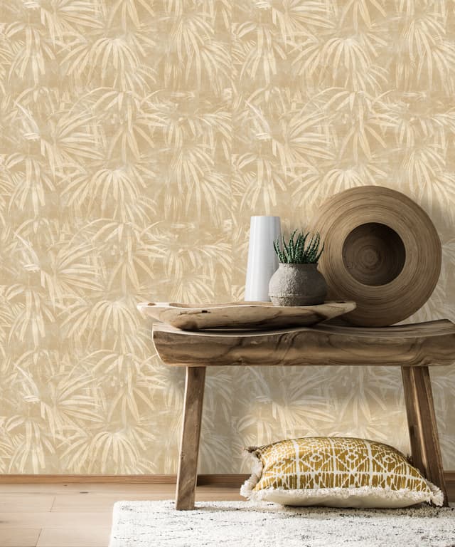 Palm Beige Shade Wallpaper