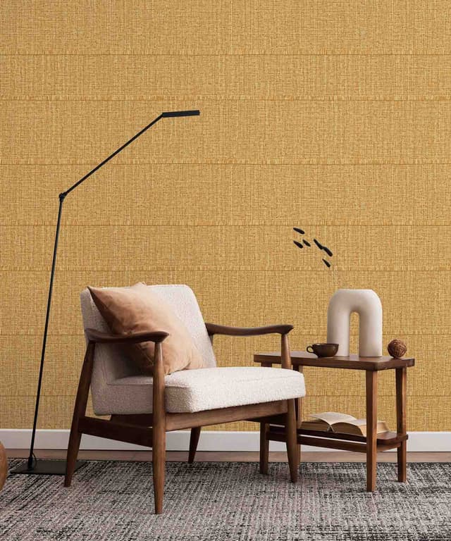 Amber Stitch Stripe Wallpaper