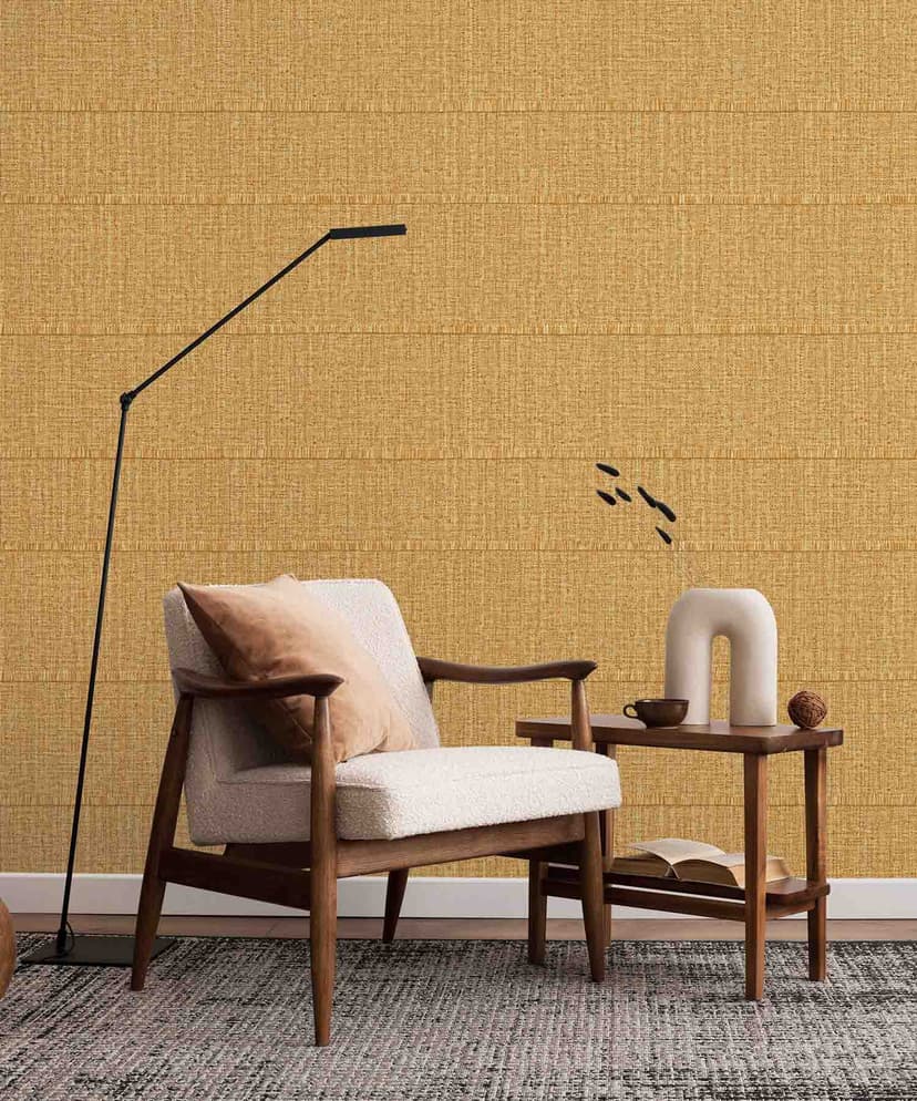 Amber Stitch Stripe Wallpaper