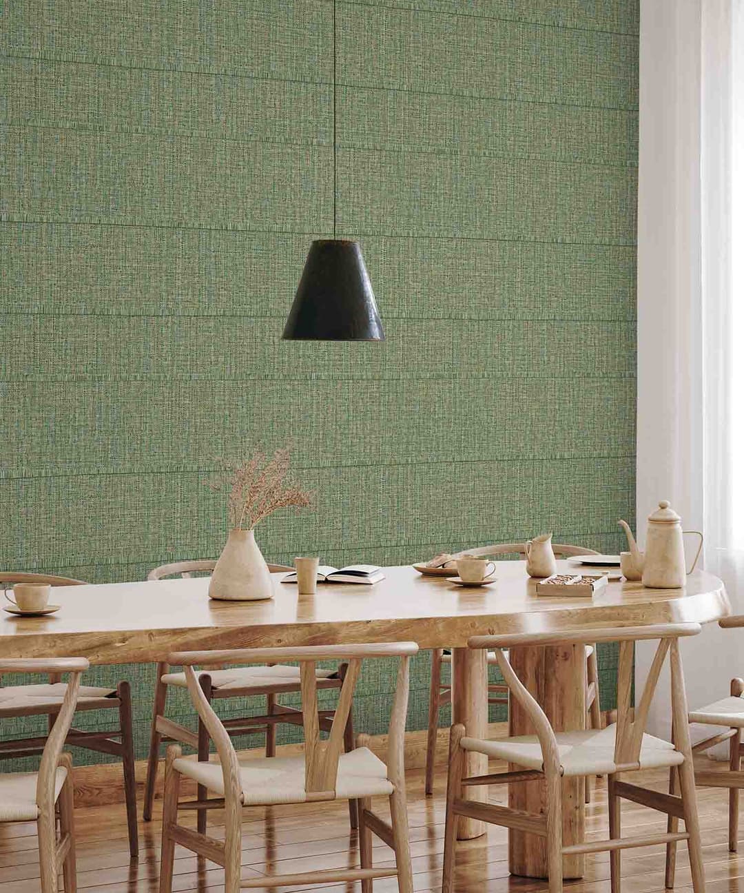 Moss Stitch Stripe Wallpaper