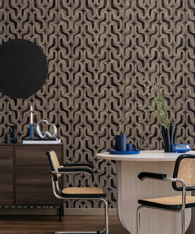 Charcoal Wave Line Wallpaper
