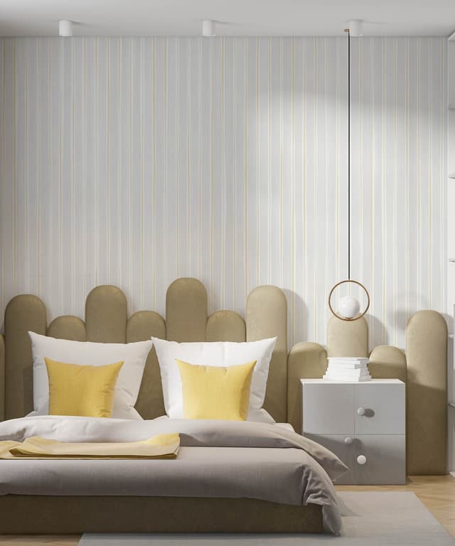 Ivory Pinstripe Flow Wallpaper