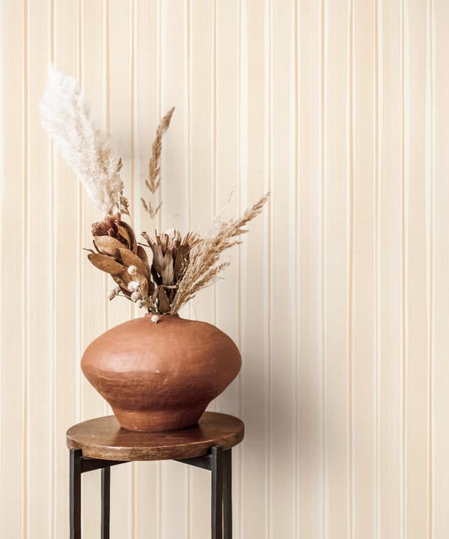 Peach Pinstripe Flow Wallpaper