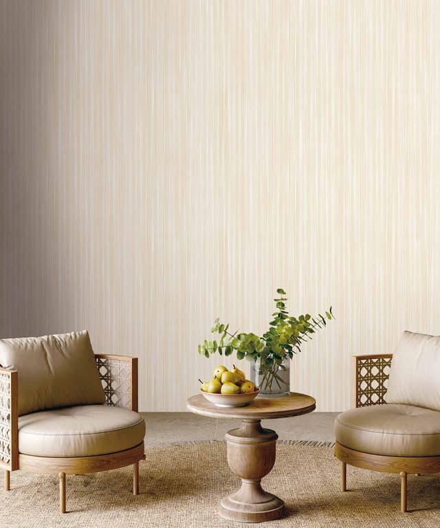 Almond Pinstripe Flow Wallpaper