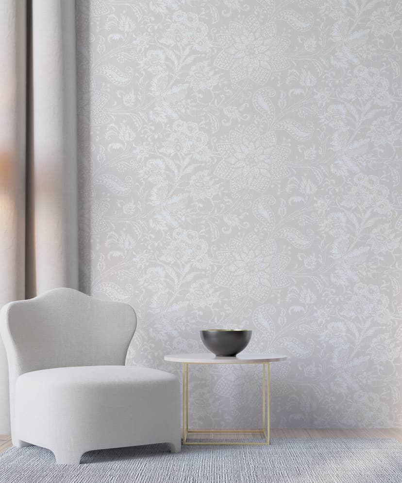 Ivory Floral Classic Wallpaper