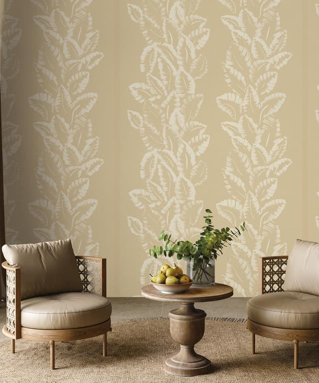 Sand Beige Palm Wallpaper