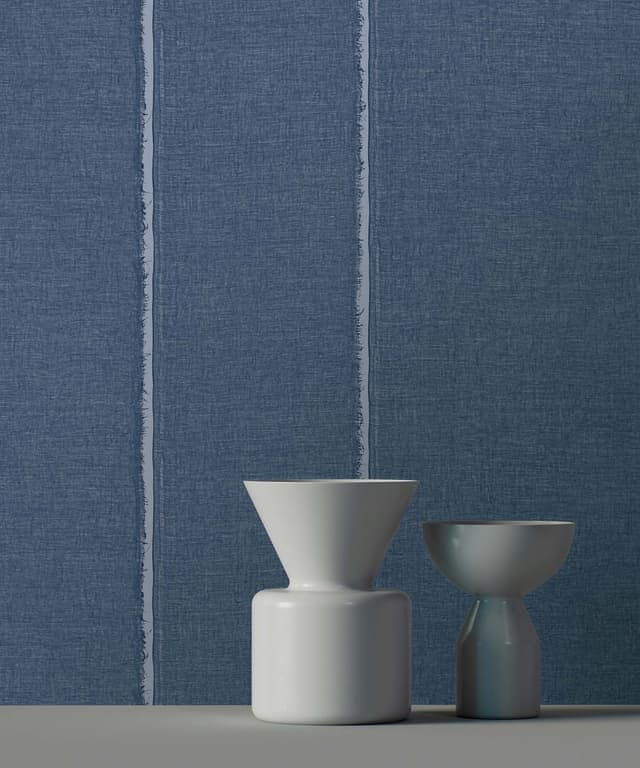 Indigo Blue Stripe Wallpaper