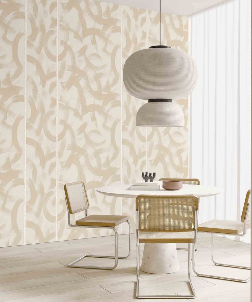 Beige Brushstroke Swirl Wallpaper