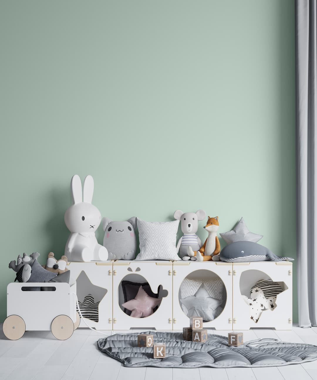 Mint Cloud Kids Wallpaper