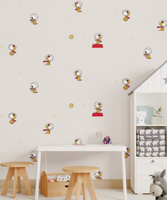 Astronaut Snoopy Grey Kids Wallpaper
