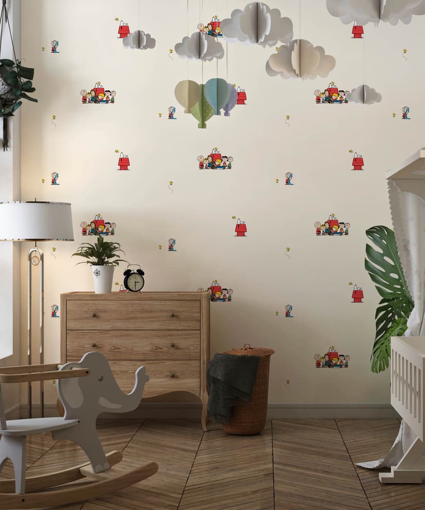Peanuts Friends Cream Kids Wallpaper