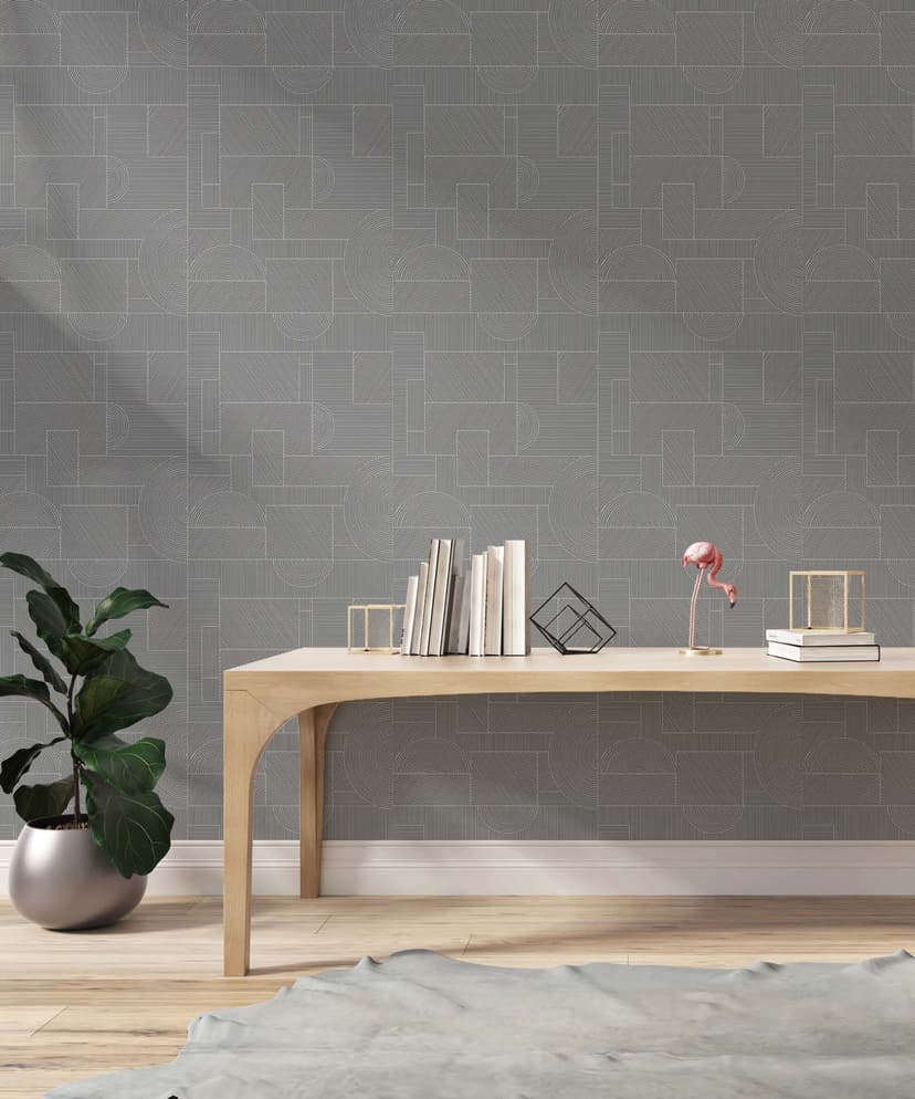 Charcoal Gridplay Geometry Wallpaper