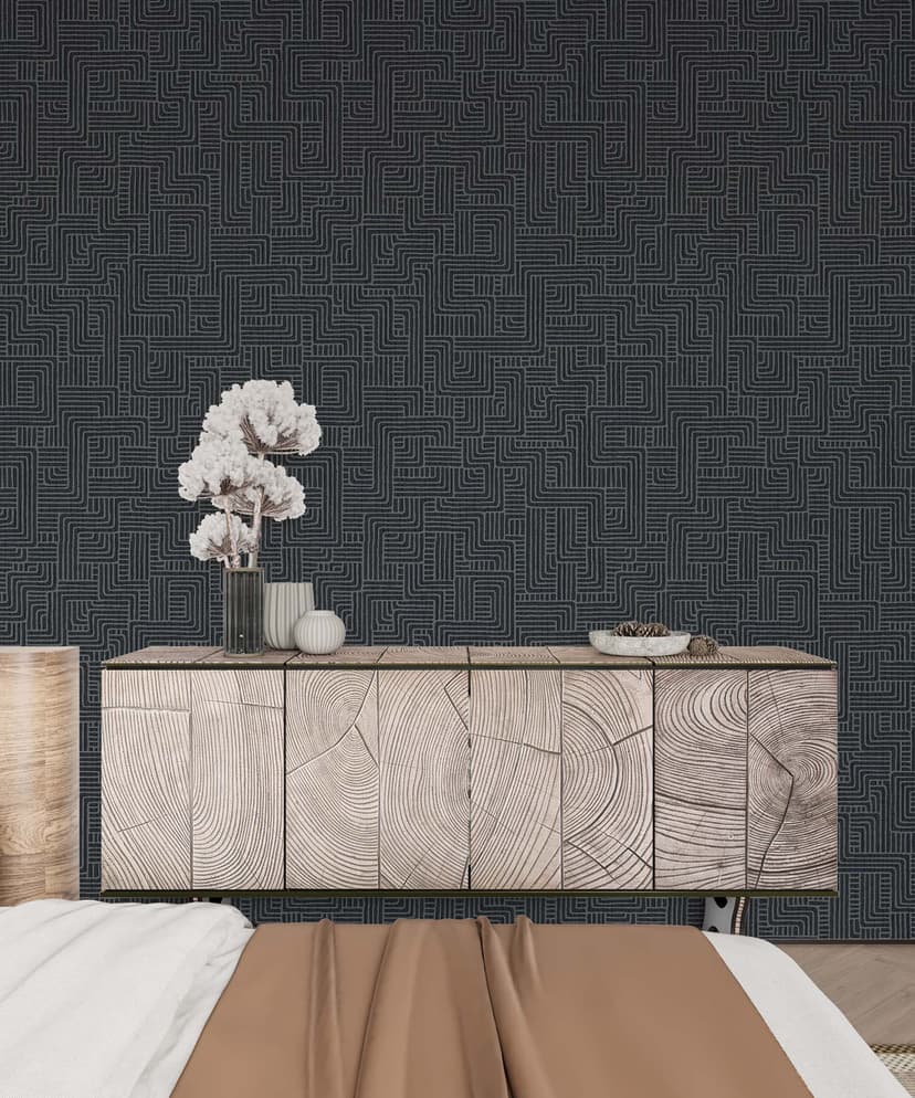 Charcoal Woven Texture Wallpaper