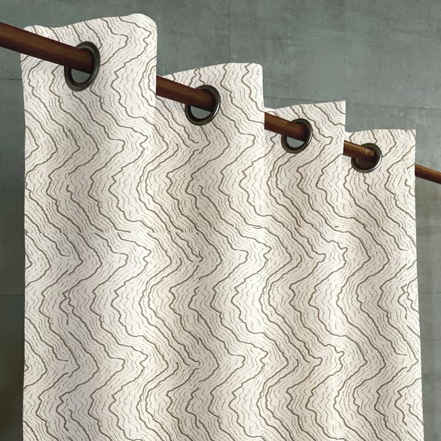 Soft Ivory Wave Curtain