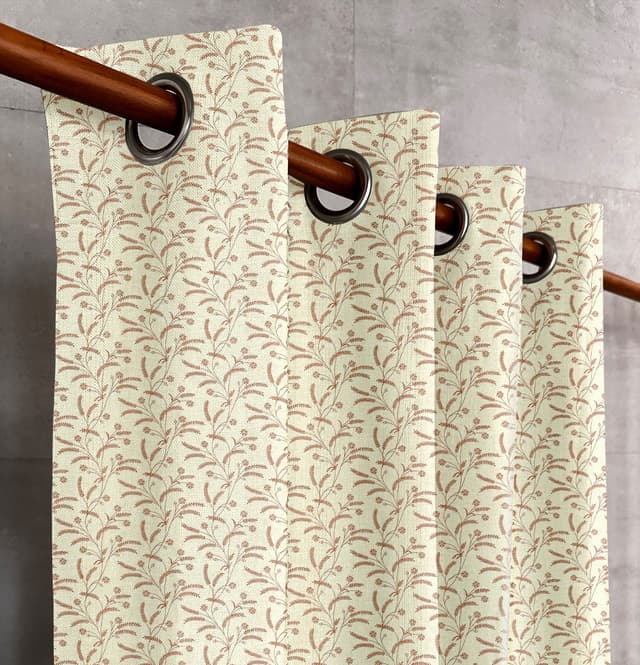 Terracotta Fern Bloom Curtain