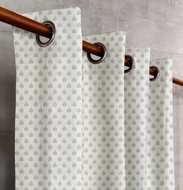 Beige Fern Bloom Curtain