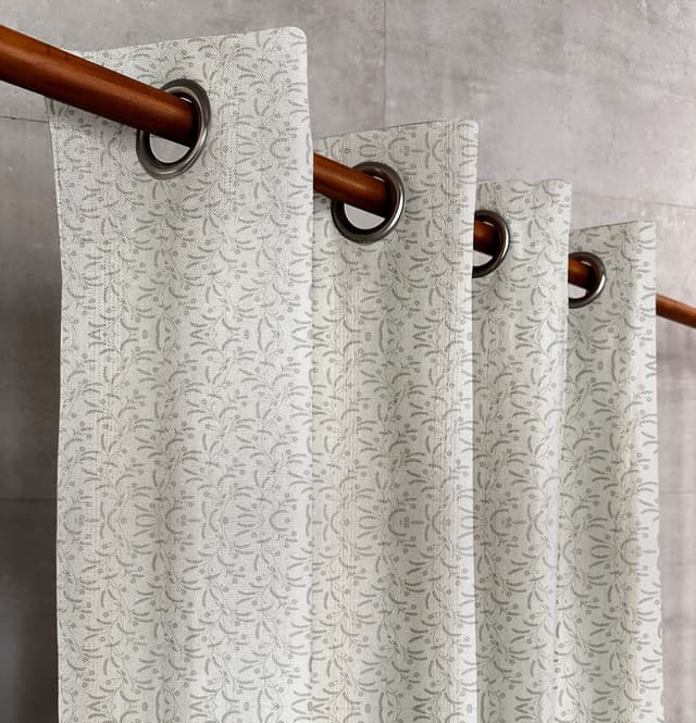 Beige Leaf Stack Curtain