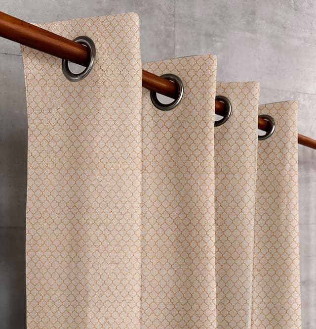 Orange Lattice Glow Curtain