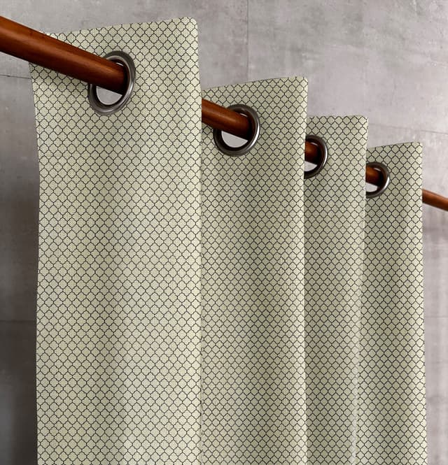 Amber Lattice Grid Curtain
