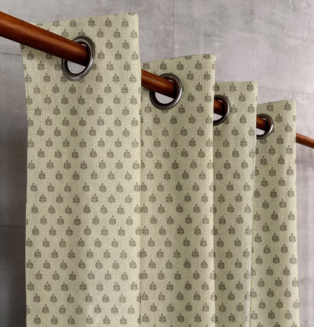 Cocoa Leaf Print Curtain