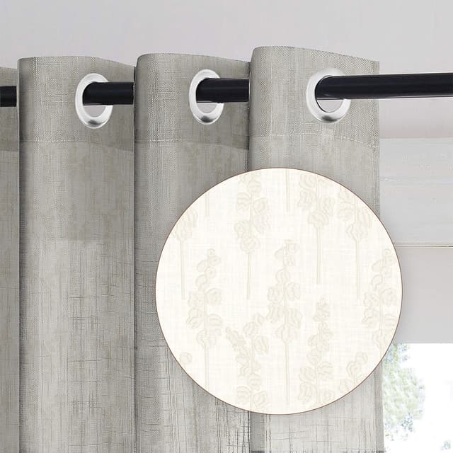 Misty Leaf White Sheer Curtain