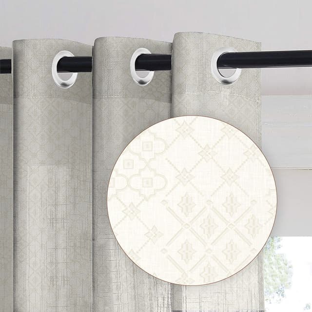 Moroccan Mist White Sheer Curtain