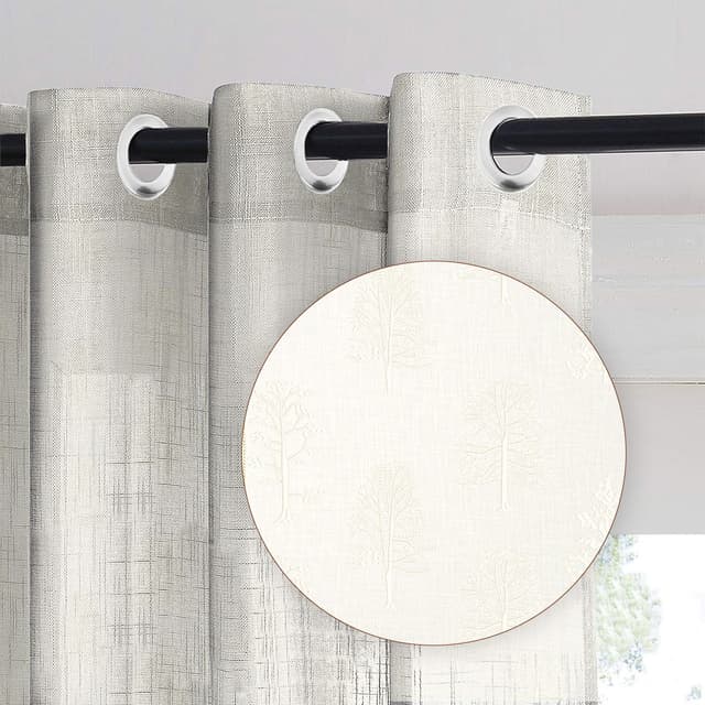 Woodland Whisper White Sheer Curtain