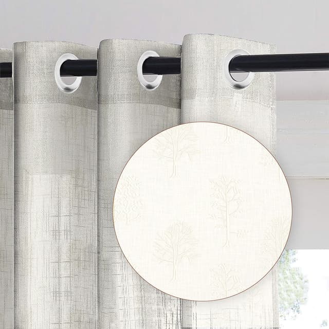 Woodland Whisper Cream Sheer Curtain