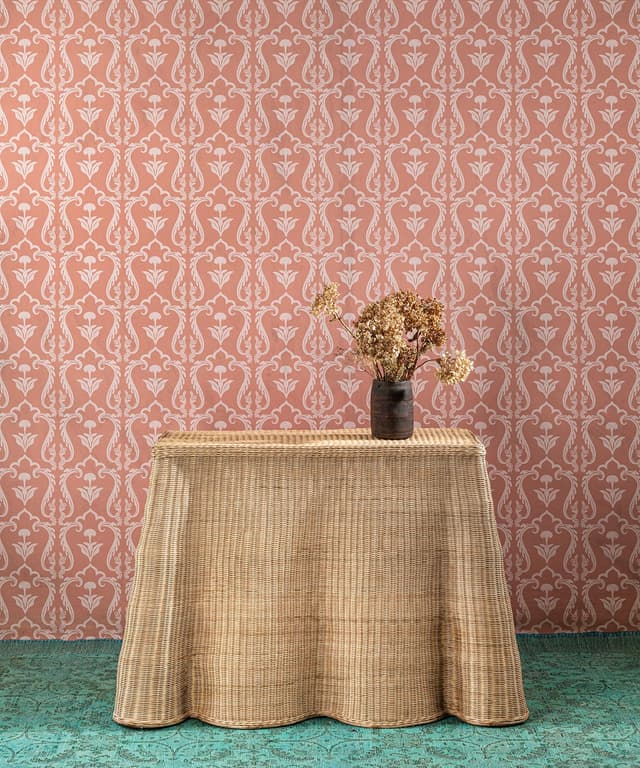 Terracotta Mughal Damask Wallpaper